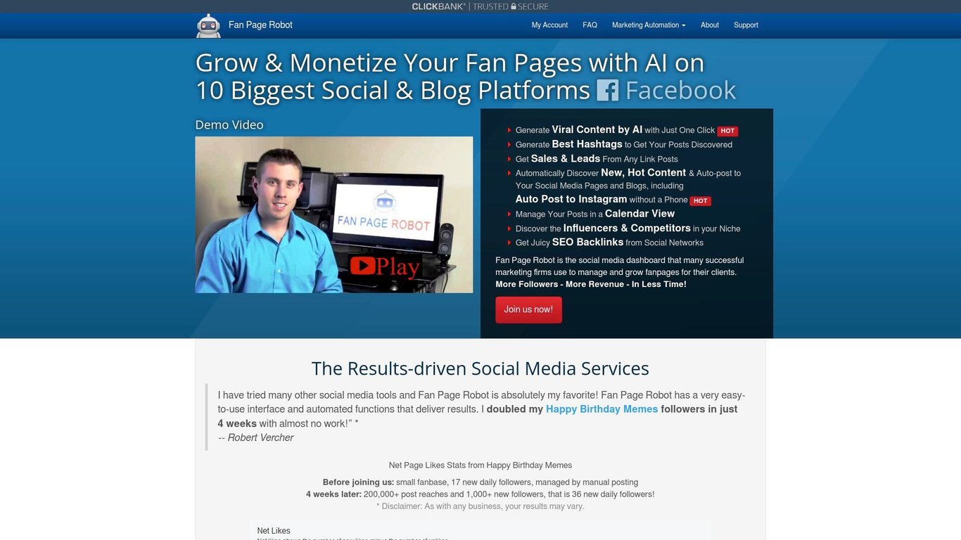 FAN PAGE ROBOT - Automated System To Grow Social Media Fanbase & Leads