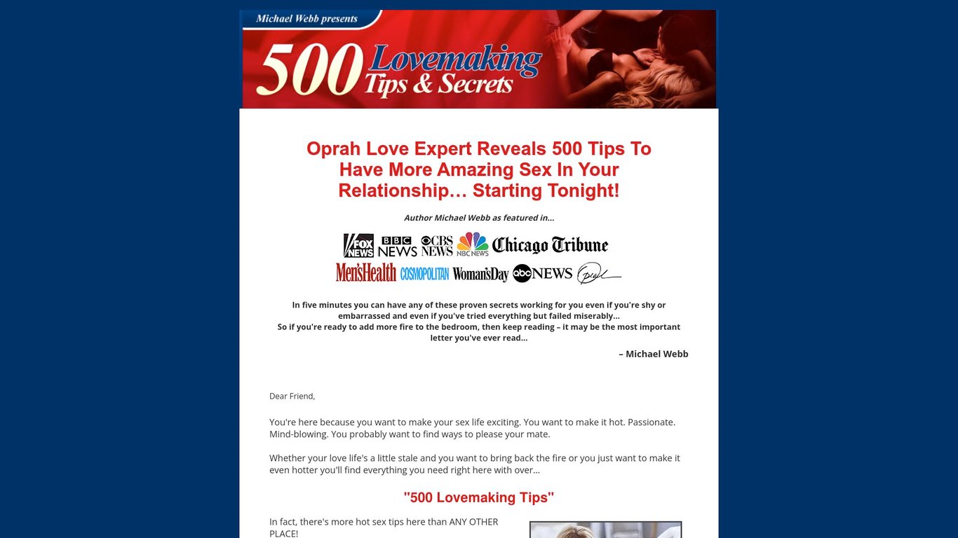 500 Lovemaking Tips & Sex Secrets