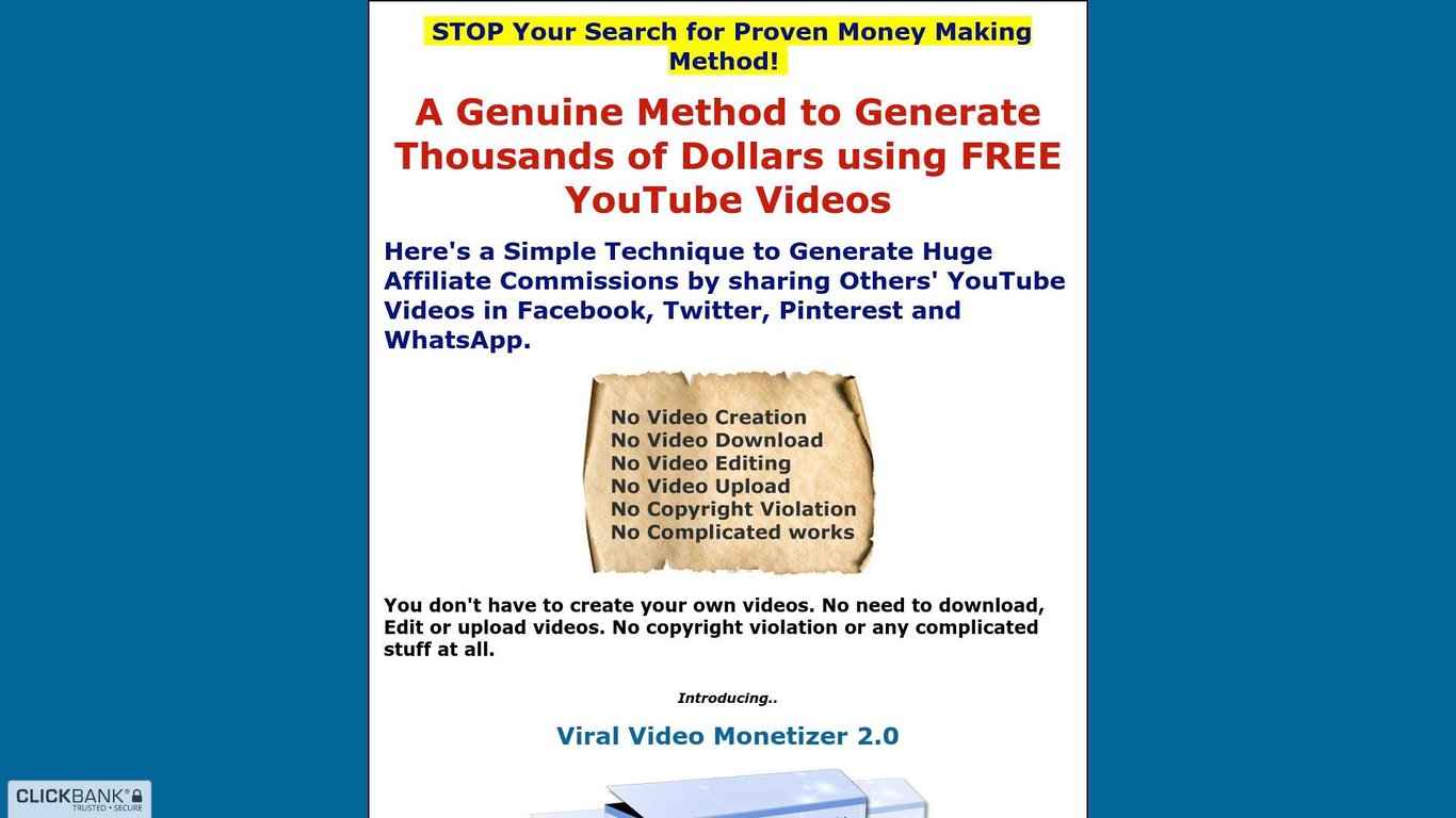 Viral Video Monetizer Affiliate Marketing System