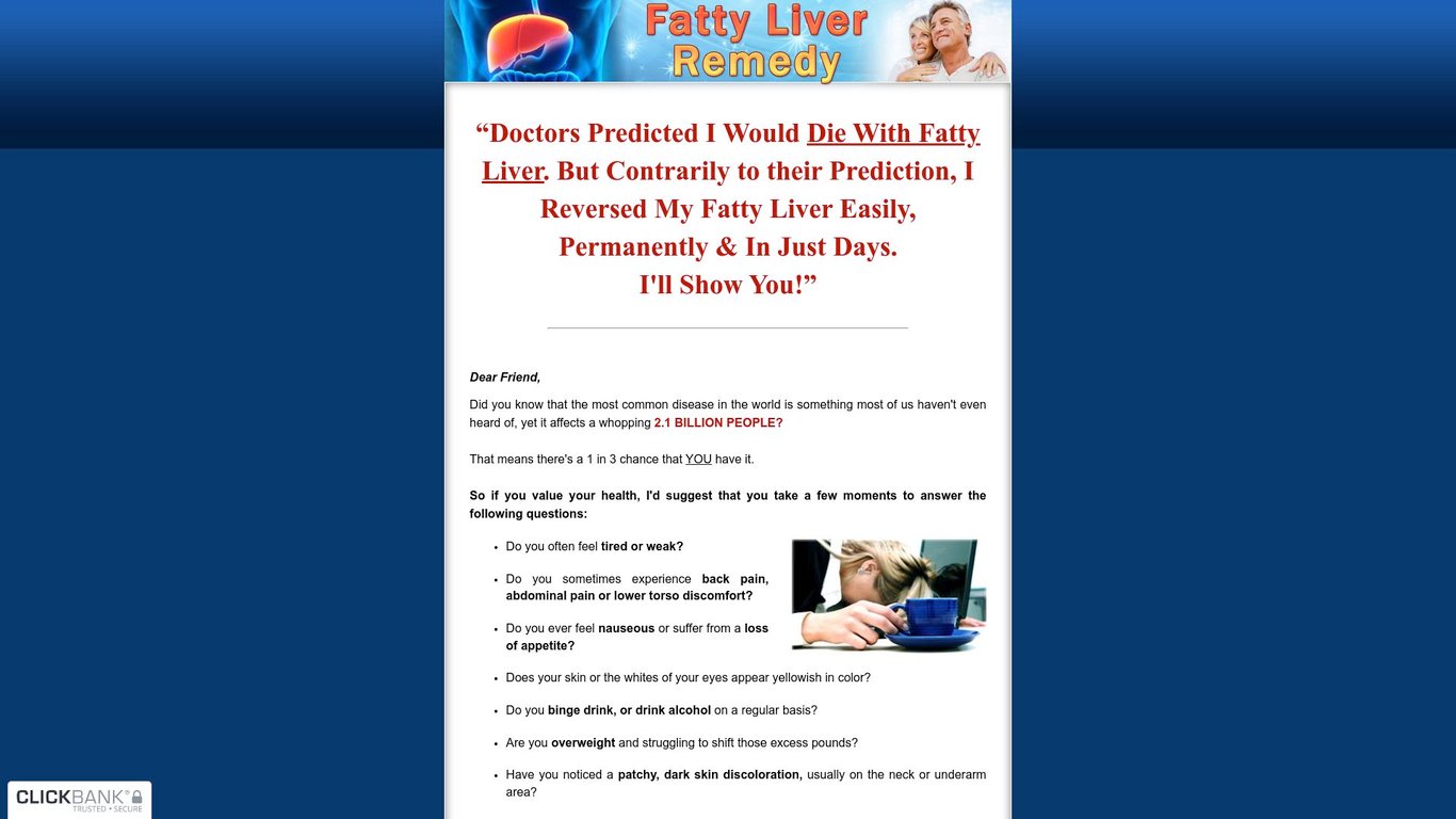 Fatty Liver Remedy ~ Brand New With a 10.3% Conversion Rate!