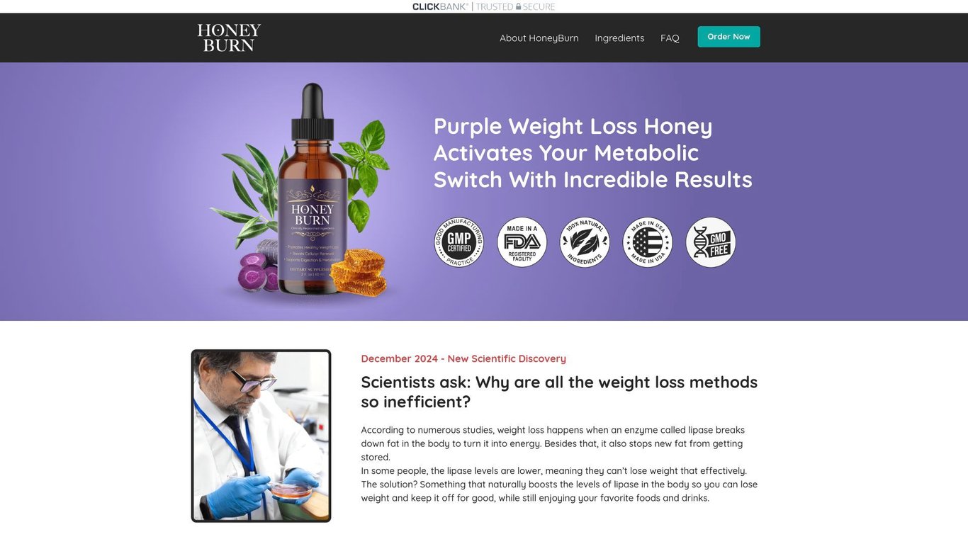 HoneyBurn - The First & Only Purple Weight Loss Honey