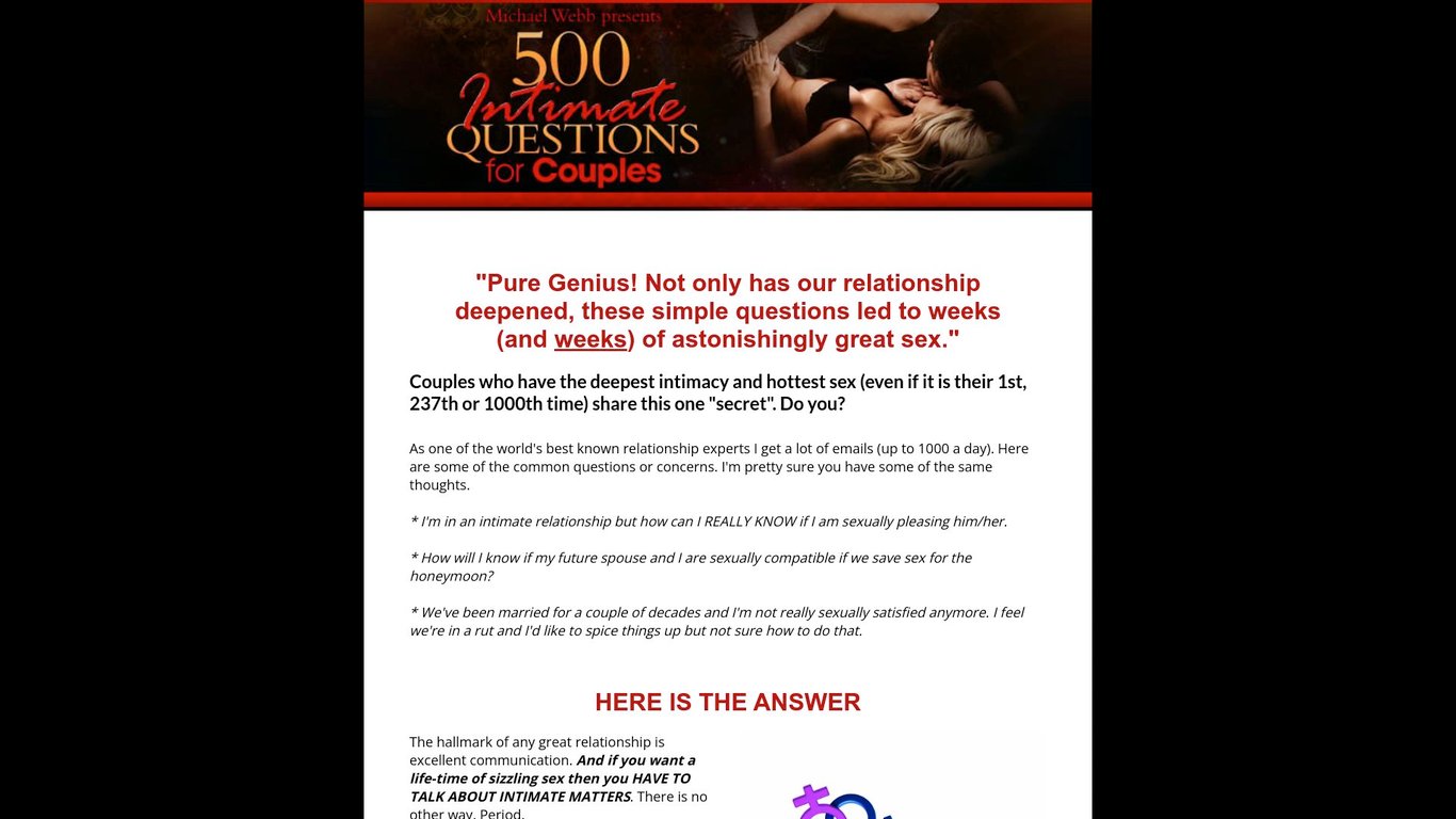 500 Intimate Questions for Couples - The Secret to Sizzling Sex