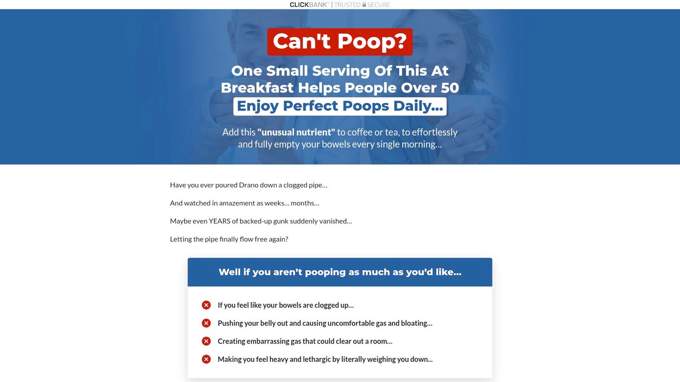 The Most Lucrative Constipation Offer On Clickbank - Peak BioBoost