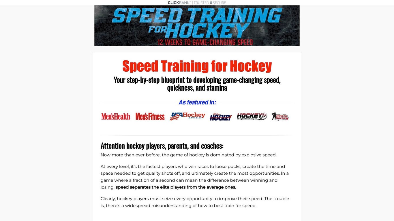 Speed Training for Hockey